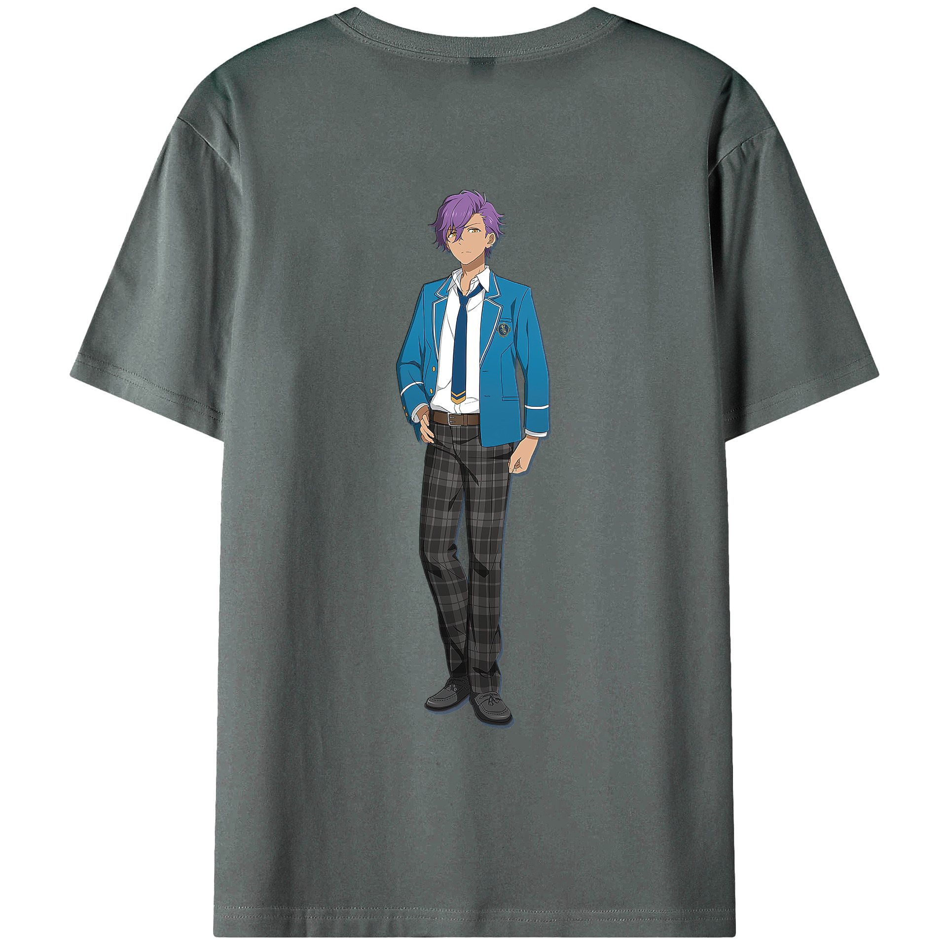 （画像用） あんさんぶるスターズ! Ensemble Stars 綿100％ メンズ半袖Tシャツ（バックプリント） 通気性